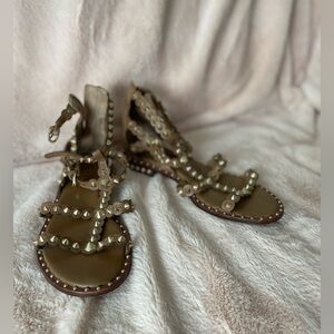 Ash Brown Studded Gladiator Sandals